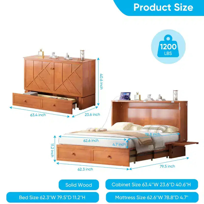 Lit escamotable Queen Size moderne
