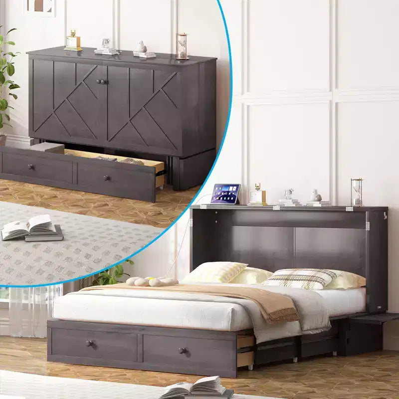 Lit escamotable Queen Size moderne