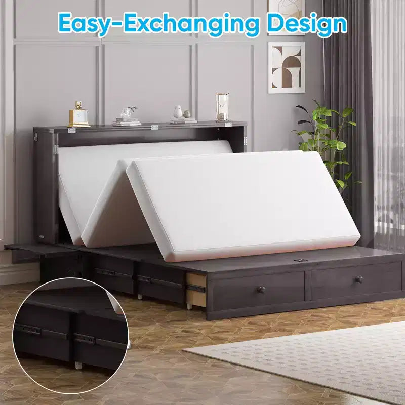 Lit escamotable Queen Size moderne