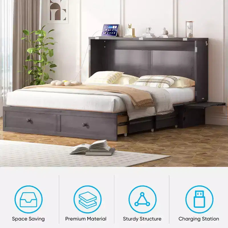 Lit escamotable Queen Size moderne
