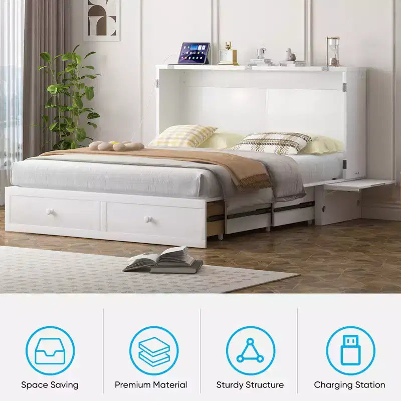 Lit escamotable Queen Size moderne