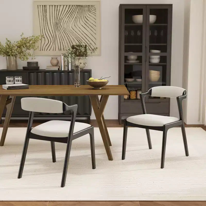 Roundhill Furniture Lavin Upholstered Dining Chairs, Set of 2