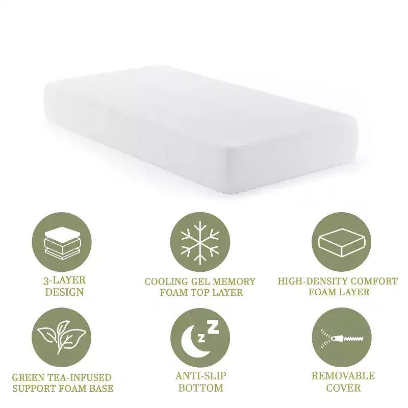 Matelas en mousse à mémoire de forme, en boîte, structure à trois couches