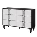 GustoWave 6 Drawer Dresser for Bedroom, Modern Wooden Chest Dresser with Metal Handle, Large Storage Chest of Drawers