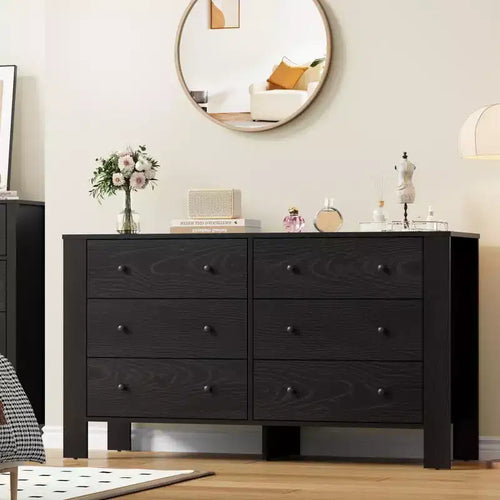 Zstar 6 Drawer Dresser for Bedroom, for Bedroom, Entryway, Hallway, Home Office