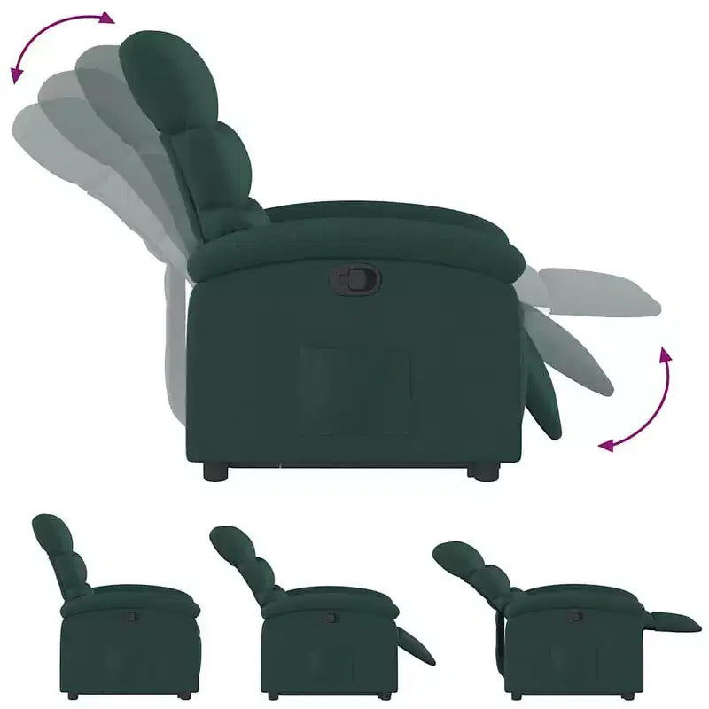 Fauteuil inclinable relevable électrique vert foncé