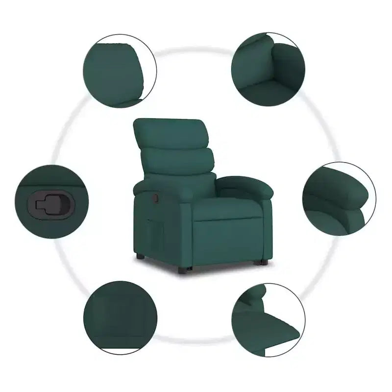 Fauteuil inclinable relevable électrique vert foncé