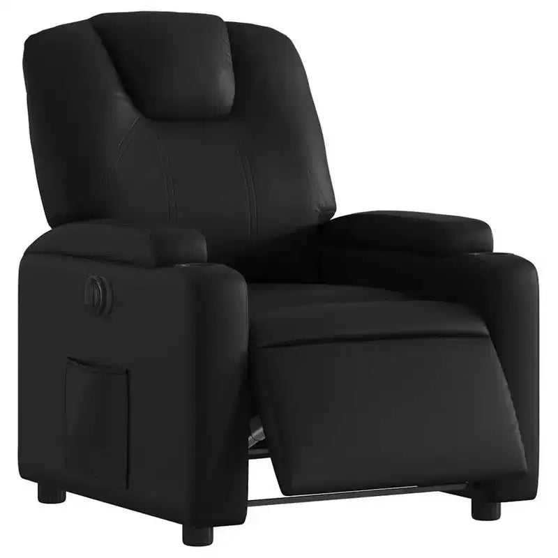 Fauteuil inclinable électrique en similicuir noir