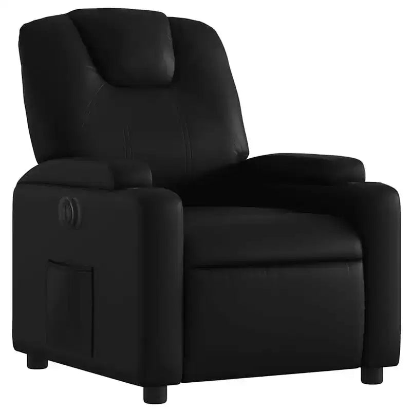 Fauteuil inclinable électrique en similicuir noir