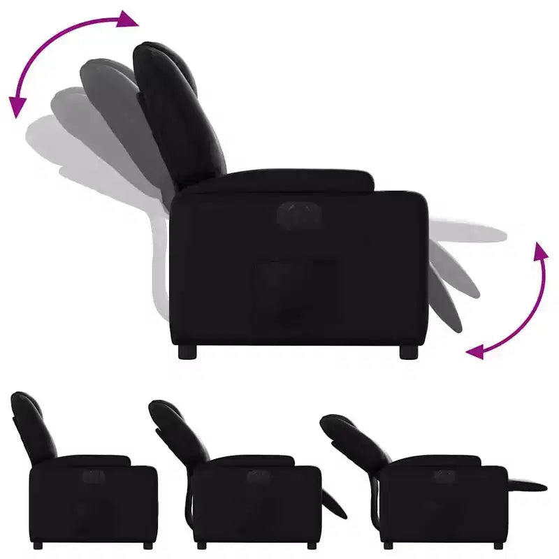 Fauteuil inclinable électrique en similicuir noir