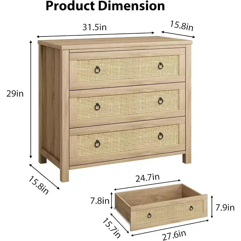 Coiffeuse en rotin de style commode
