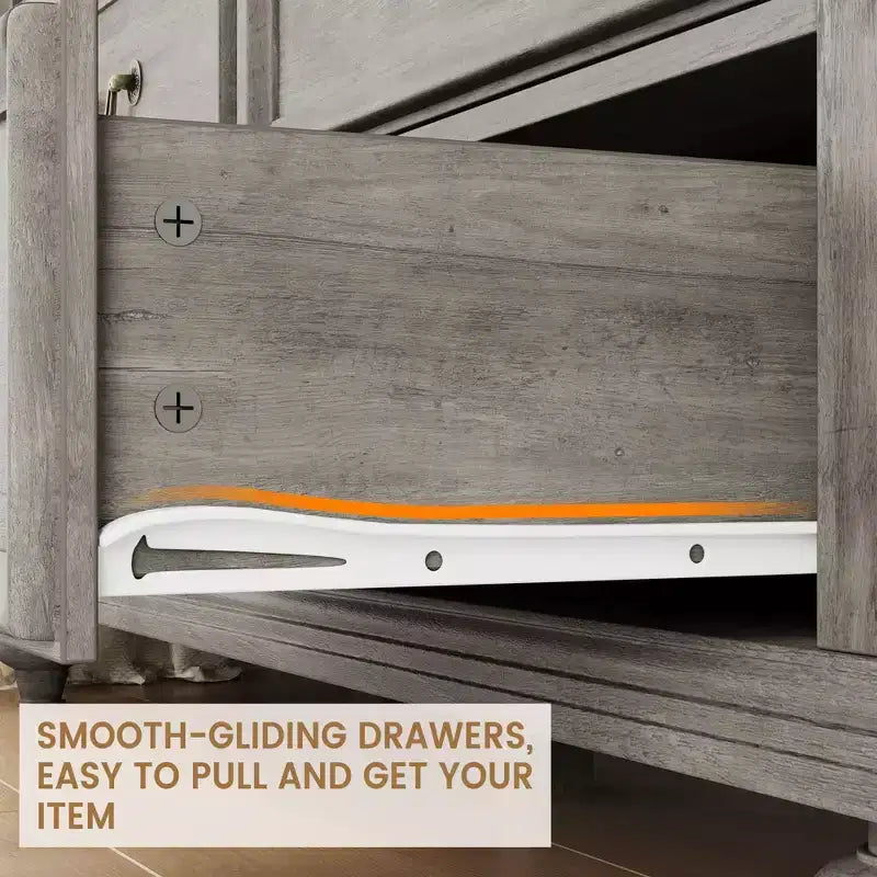 Commode à 9 tiroirs pour chambre à coucher, commode en bois de style ferme avec poignées, organisateur de tiroirs de rangement pour bijoux pour salon, couloir