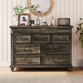 9 Drawers Dresser for Bedroom, Farmhouse Wood Chest of Drawers with Handle, Jewelry Storage Dressers Organizer for Living Room, Hallway