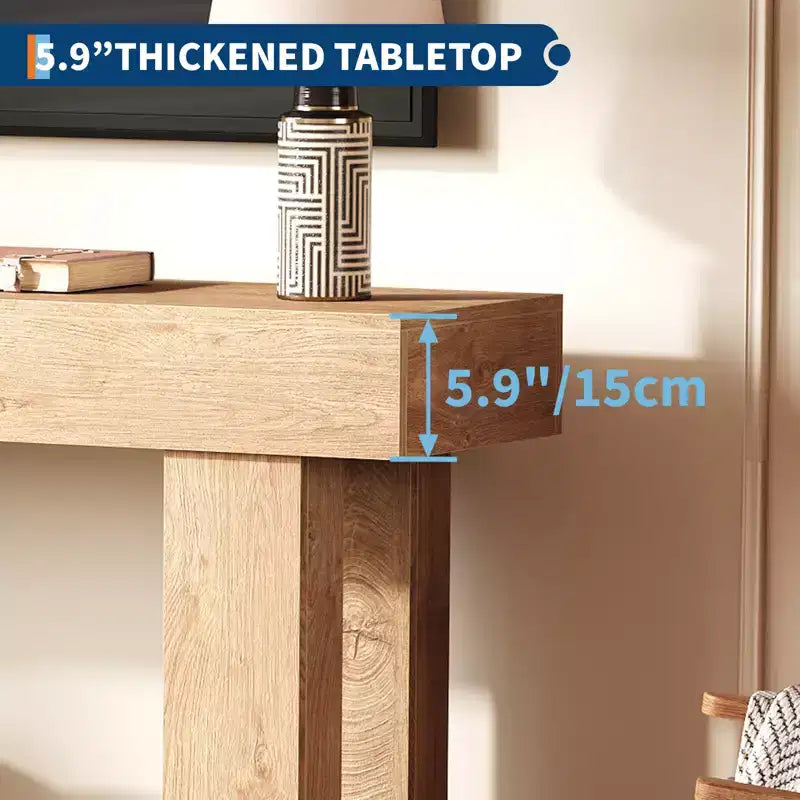 Table d'entrée rectangulaire en bois de style fermier