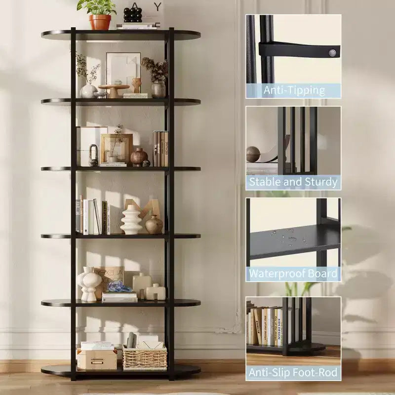 Étagère à six niveaux, étagère haute moderne