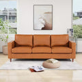Canapé en cuir véritable marron - Canapé de style moderne du milieu du siècle