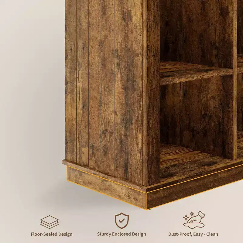 Étagère à livres à double couche et huit compartiments