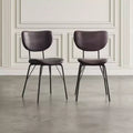 Chaise de salle à manger moderne capitonnée en similicuir avec dossier fendu