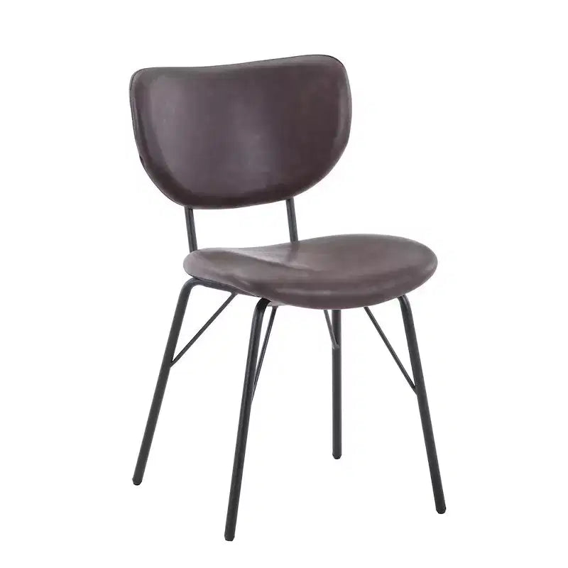 Chaise de salle à manger moderne capitonnée en similicuir avec dossier fendu