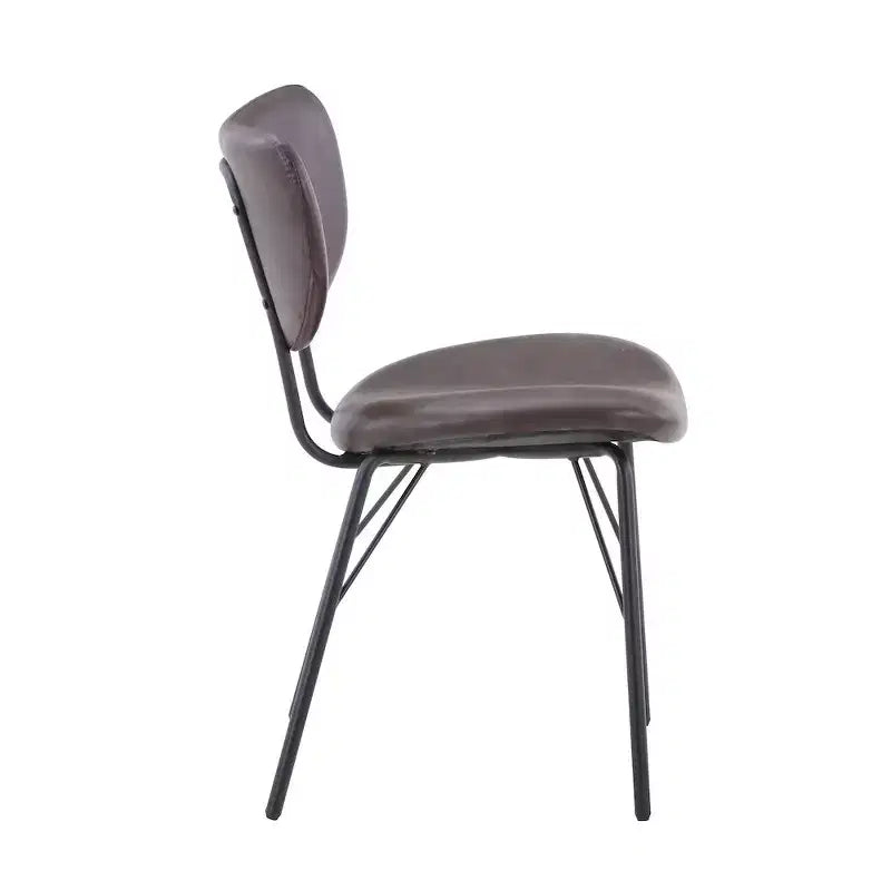 Chaise de salle à manger moderne capitonnée en similicuir avec dossier fendu
