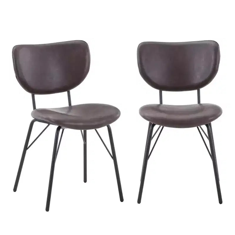 Chaise de salle à manger moderne capitonnée en similicuir avec dossier fendu