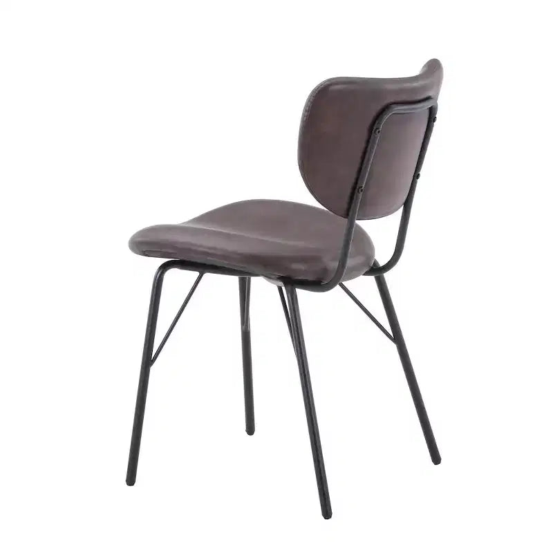 Chaise de salle à manger moderne capitonnée en similicuir avec dossier fendu
