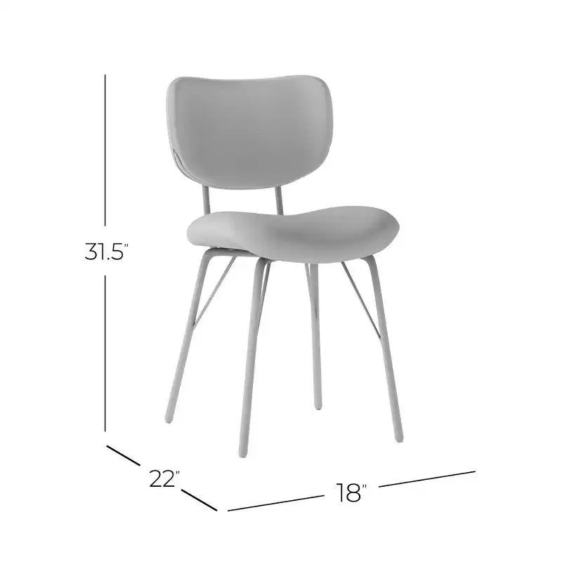 Chaise de salle à manger moderne capitonnée en similicuir avec dossier fendu