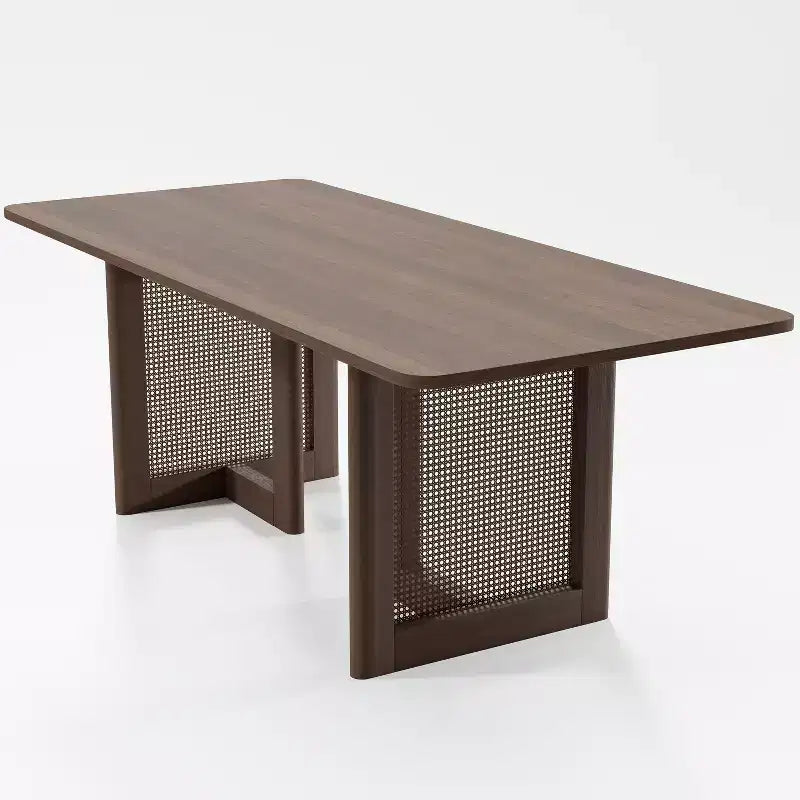 Table à manger carrée en bois de noyer, convient pour bar de cuisine et salon.
