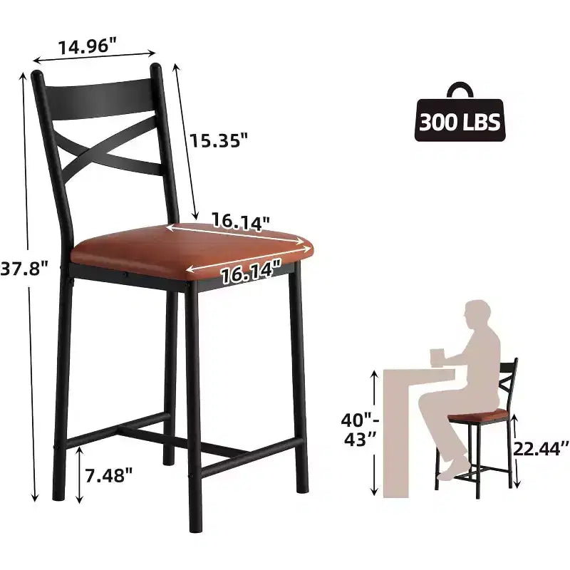Tabourets de bar, sièges garnis de cuir PU