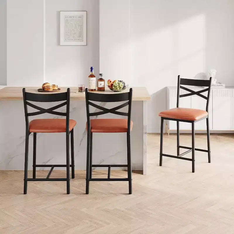 Tabourets de bar, sièges garnis de cuir PU