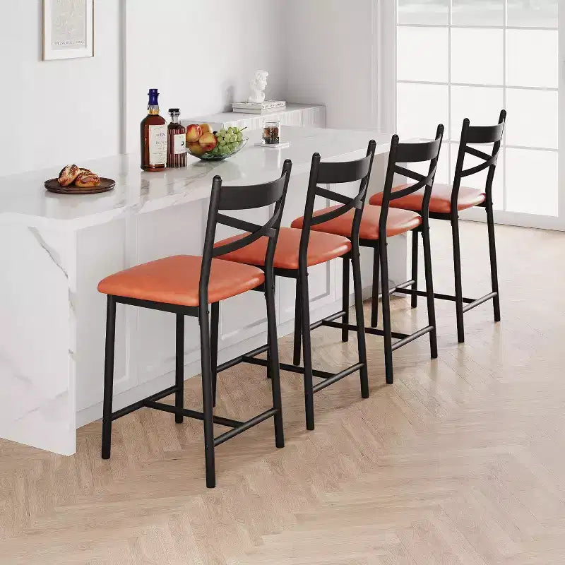 Tabourets de bar, sièges garnis de cuir PU