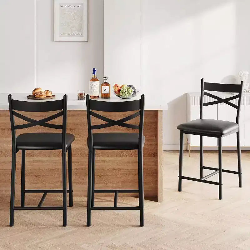 Tabourets de bar, sièges garnis de cuir PU