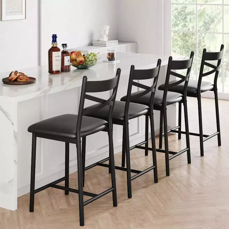 Tabourets de bar, sièges garnis de cuir PU