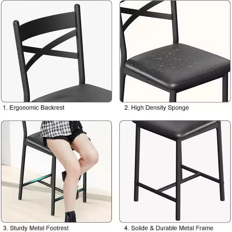 Tabourets de bar, sièges garnis de cuir PU