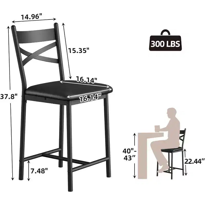 Tabourets de bar, sièges garnis de cuir PU