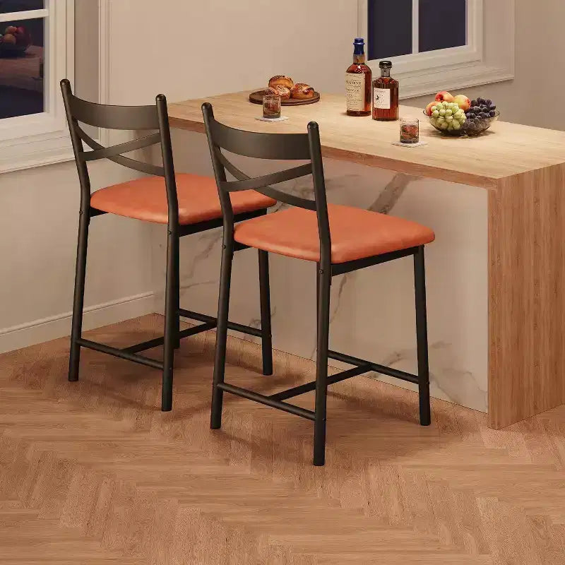 Tabourets de bar, sièges garnis de cuir PU
