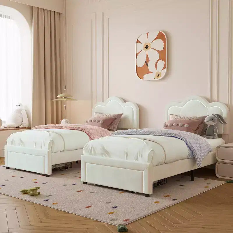 Cadre de lit plateforme pour enfants avec lumières LED RVB
