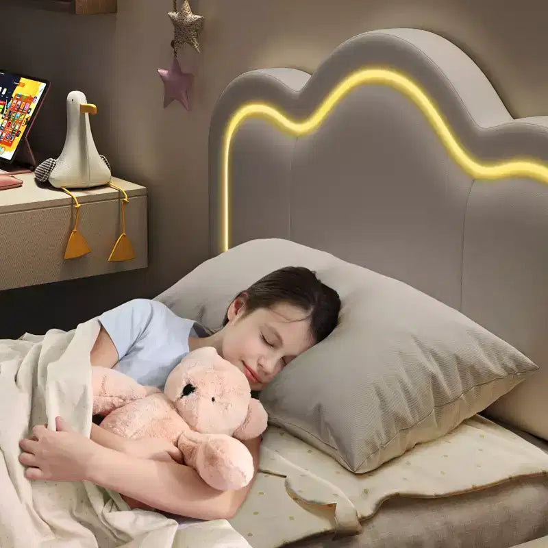 Cadre de lit plateforme pour enfants avec lumières LED RVB
