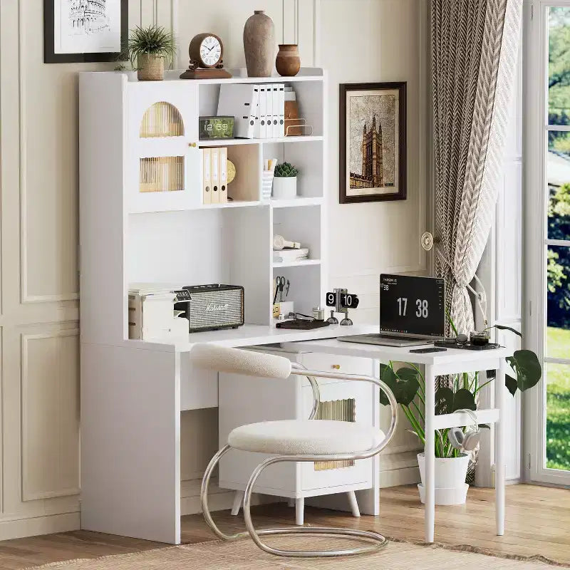 Bureau informatique moderne en bois de chêne pour la maison et le bureau