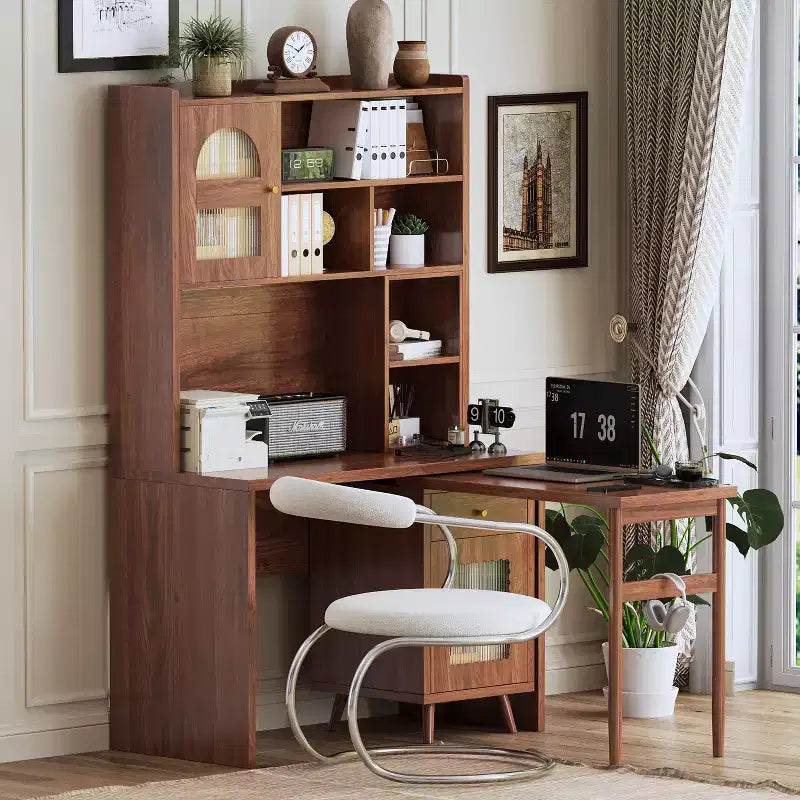 Bureau informatique moderne en bois de chêne pour la maison et le bureau