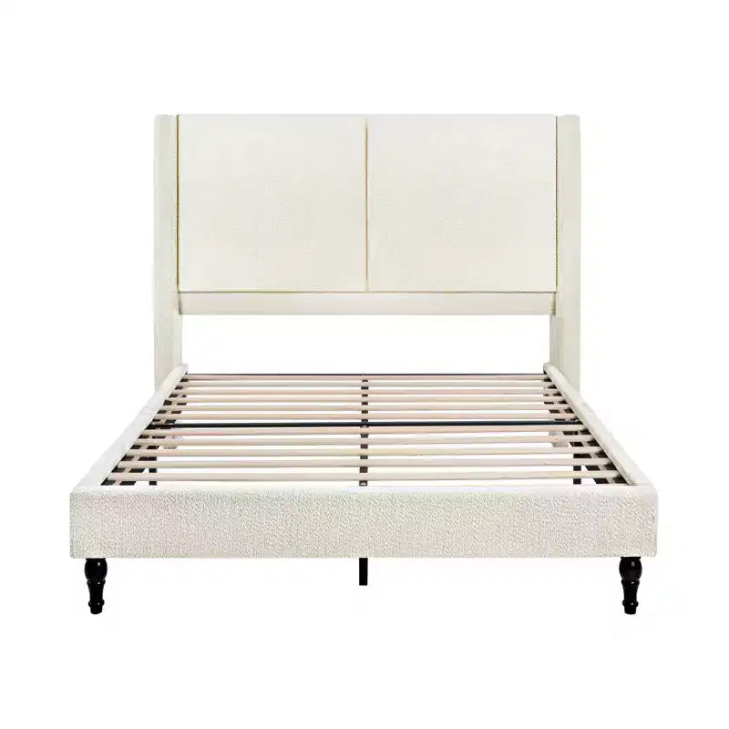 Cadre de lit plateforme Queen/King size avec tête de lit capitonnée