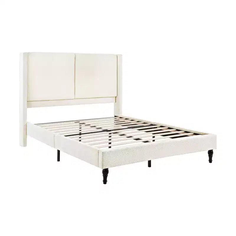 Cadre de lit plateforme Queen/King size avec tête de lit capitonnée