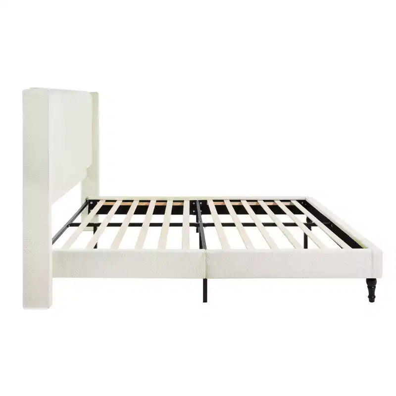 Cadre de lit plateforme Queen/King size avec tête de lit capitonnée