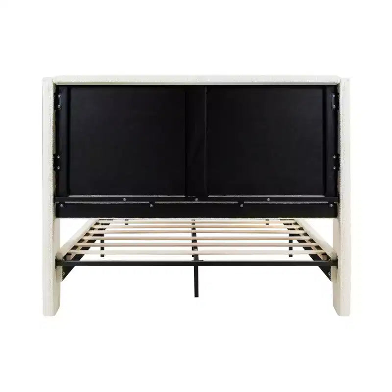 Cadre de lit plateforme Queen/King size avec tête de lit capitonnée