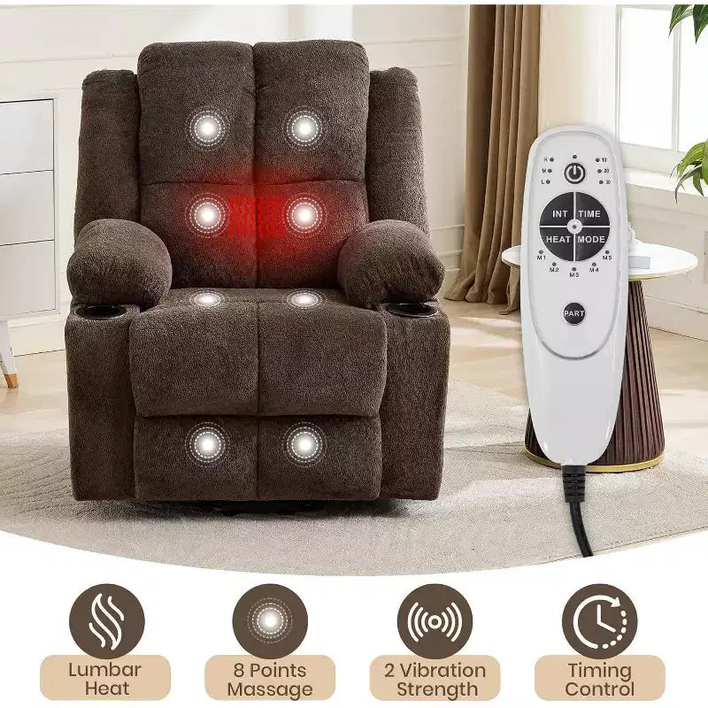Fauteuil inclinable extra-large réglable avec fonction de massage