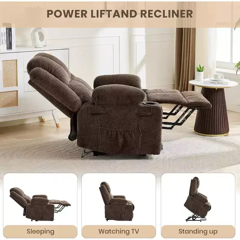 Fauteuil inclinable extra-large réglable avec fonction de massage