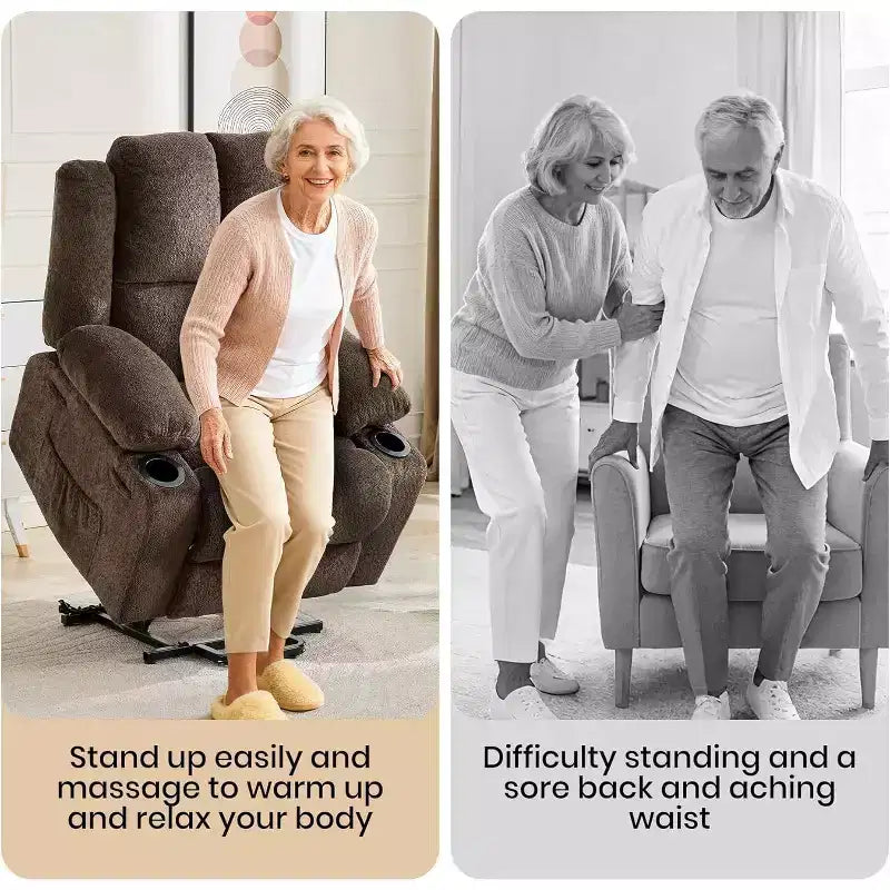 Fauteuil inclinable extra-large réglable avec fonction de massage