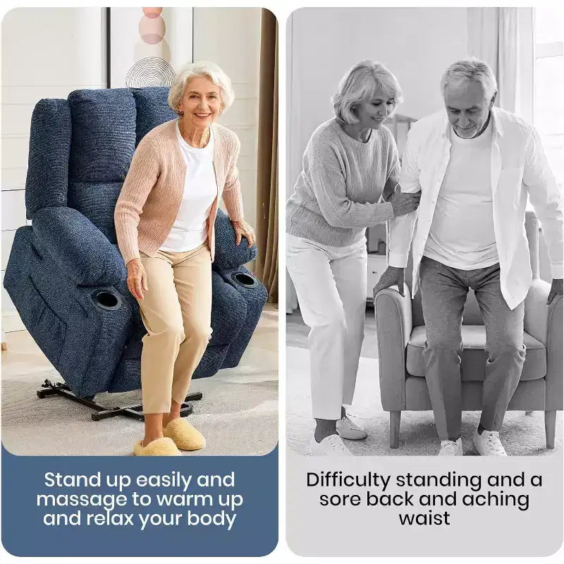 Fauteuil inclinable extra-large réglable avec fonction de massage