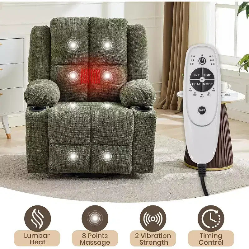 Fauteuil inclinable extra-large réglable avec fonction de massage