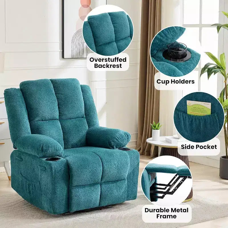 Fauteuil inclinable extra-large réglable avec fonction de massage